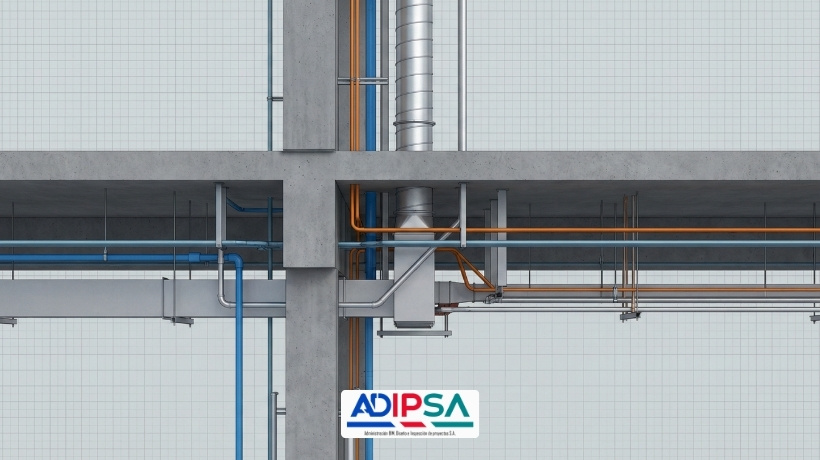 Early-stage BIM model illustrating proactive spatial planning between systems