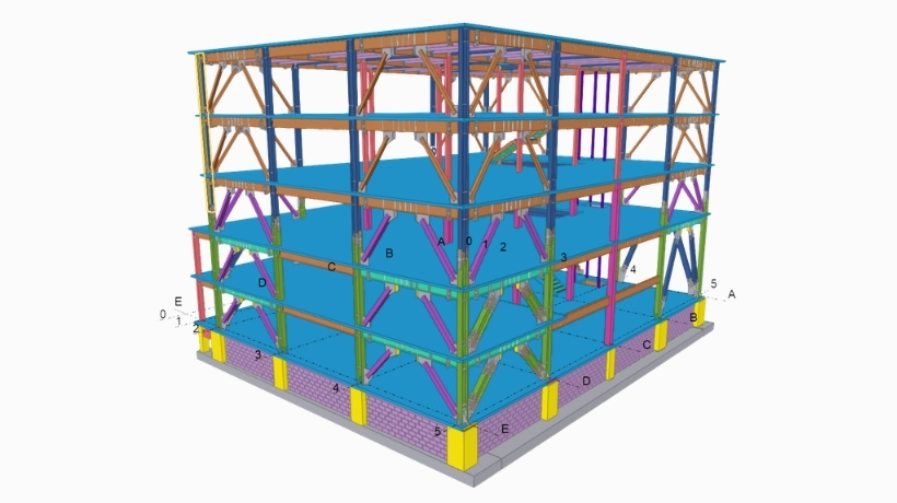 SMP Office Structural Design & Steel Detailing Project - global 3D model SMP Office Structural Design & Steel Detailing Project - global 3D model